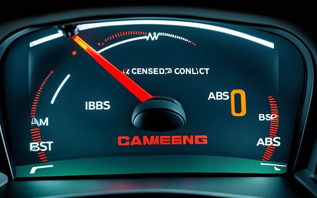 ABS warning light on dashboard